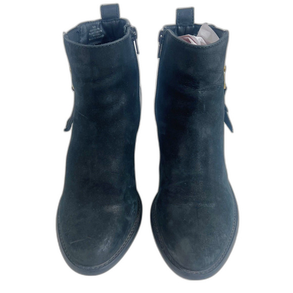 Steve Madden Wantagh Black Leather Suede Booties Ankle Boots Size 9 - Picture 3 of 13